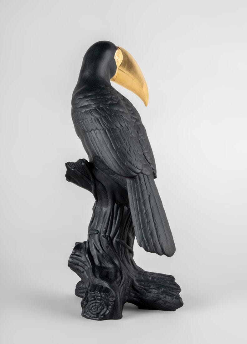 lladro Escultura Tucán. Negro-dorado. Serie Limitada Los más vendidos