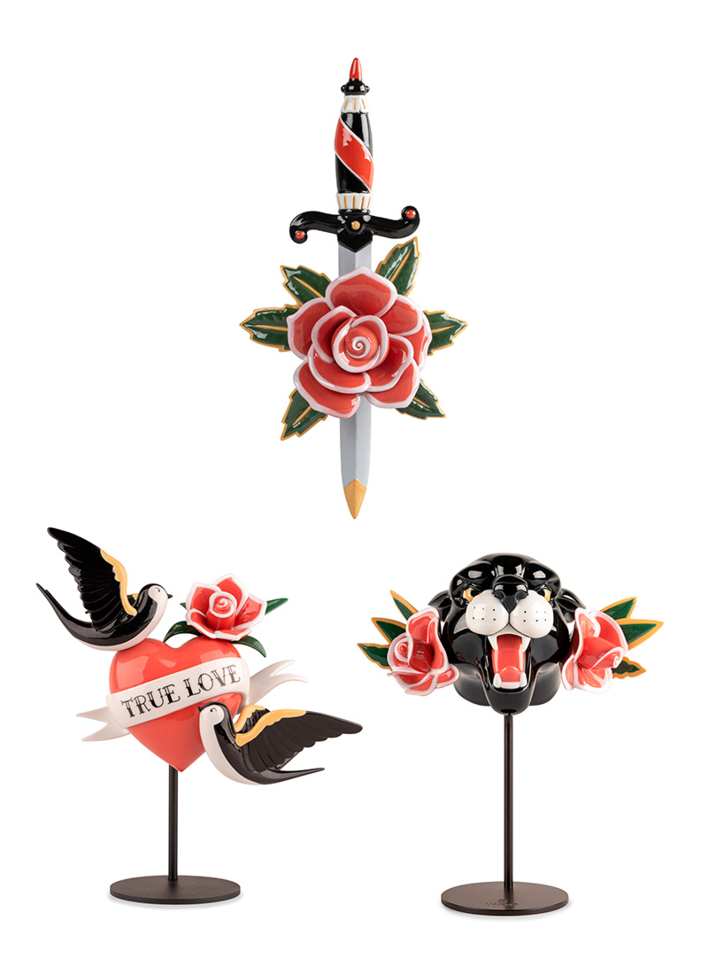 lladro Dagger and Rose True love and Wild Panther Set Tienda de fábrica