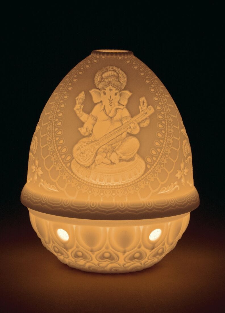 lladro Litofanía Ganesha con Veena Tienda