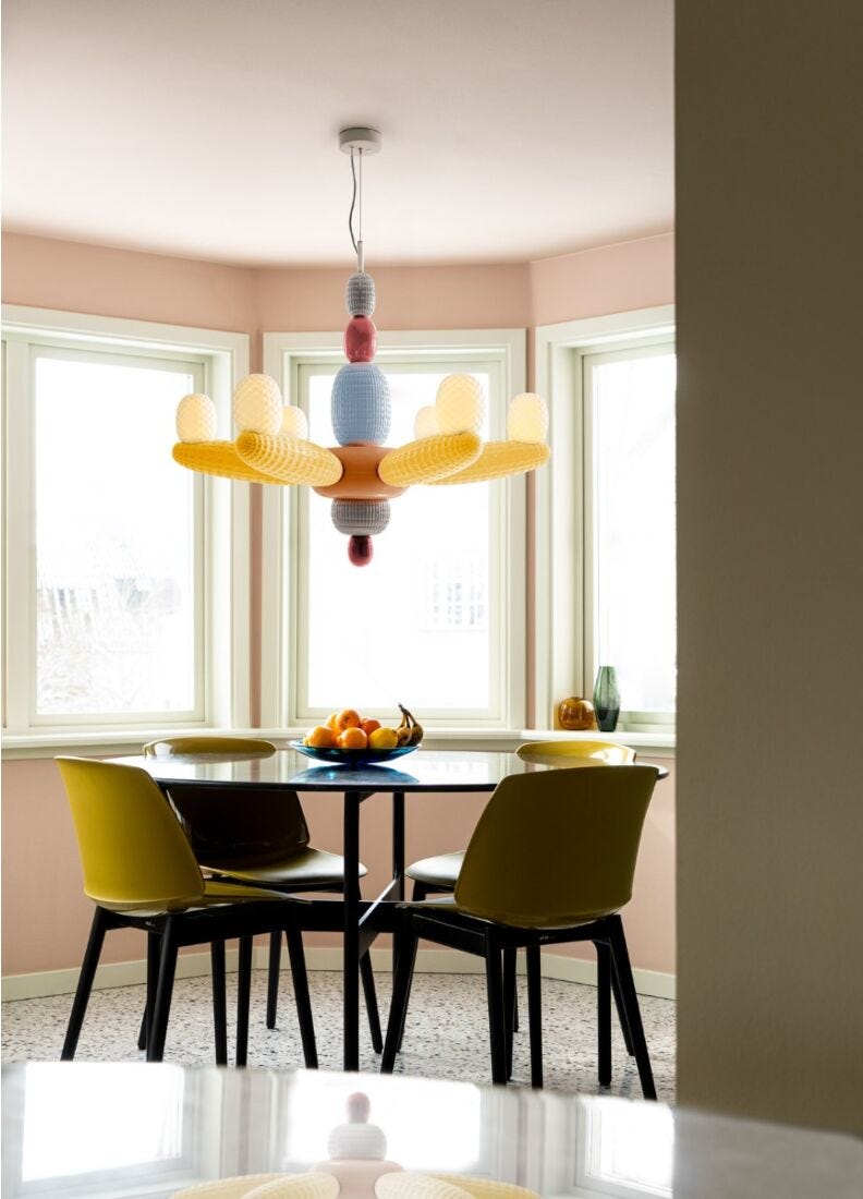lladro Chandelier Soft Blown. Amarillo (CE/UK) Último día