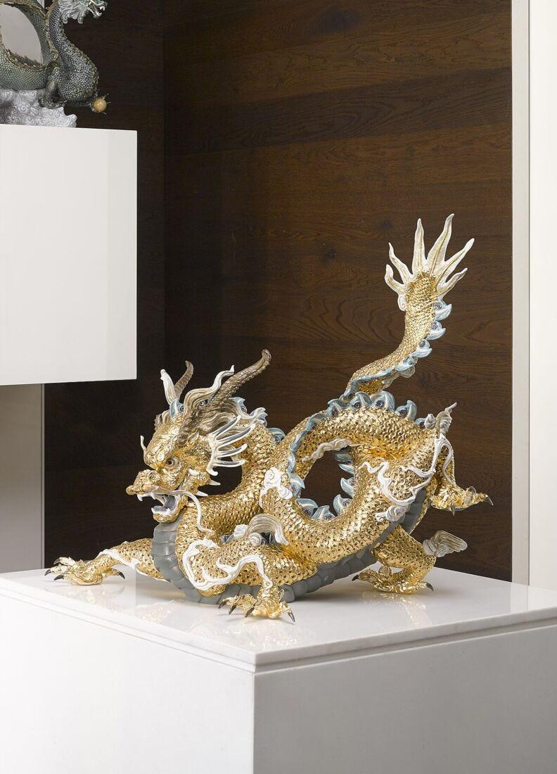 lladro Escultura Gran Dragón. Lustre oro. Serie limitada Grandes descuentos