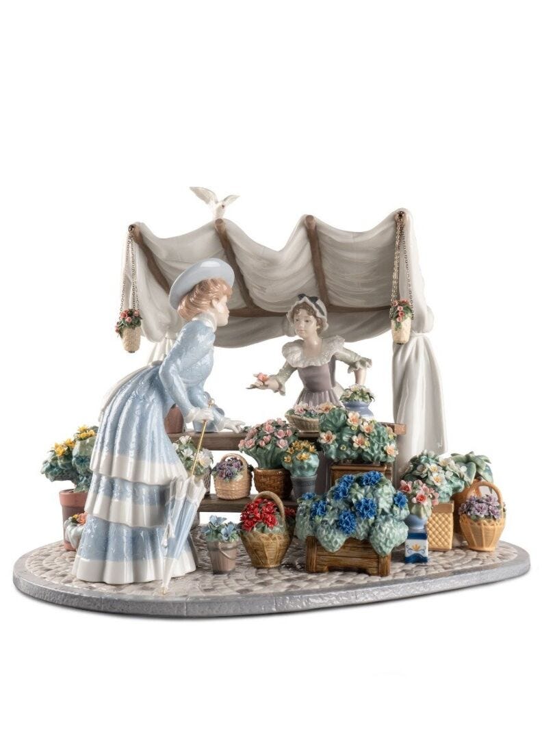 lladro Escultura Mercado de las flores. Serie limitada