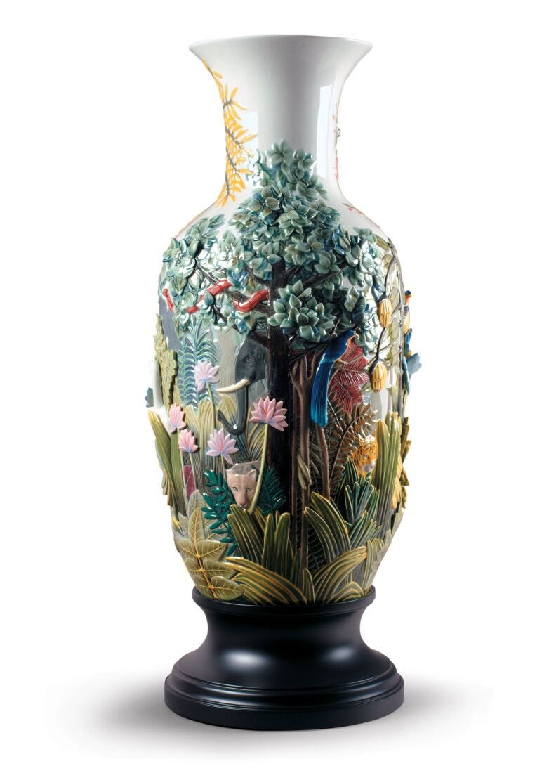 lladro Jarrón Paraíso animal. Serie limitada