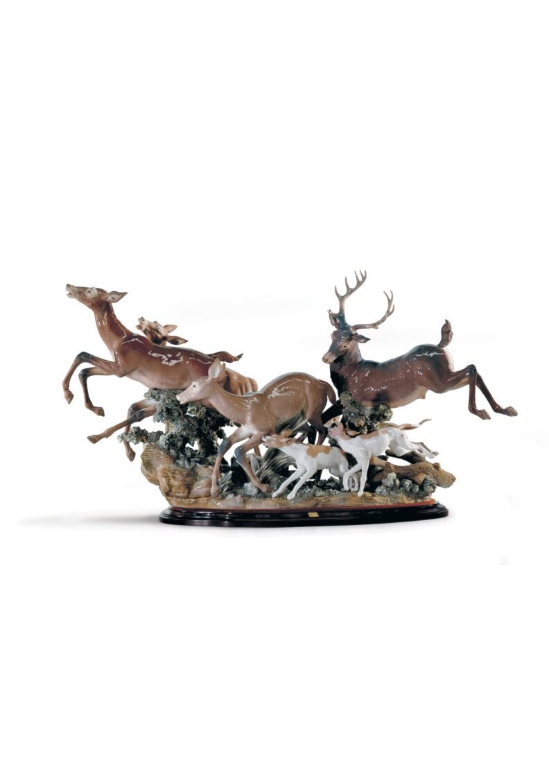lladro Escultura Ciervos perseguidos. Serie limitada Rebajas de fábrica