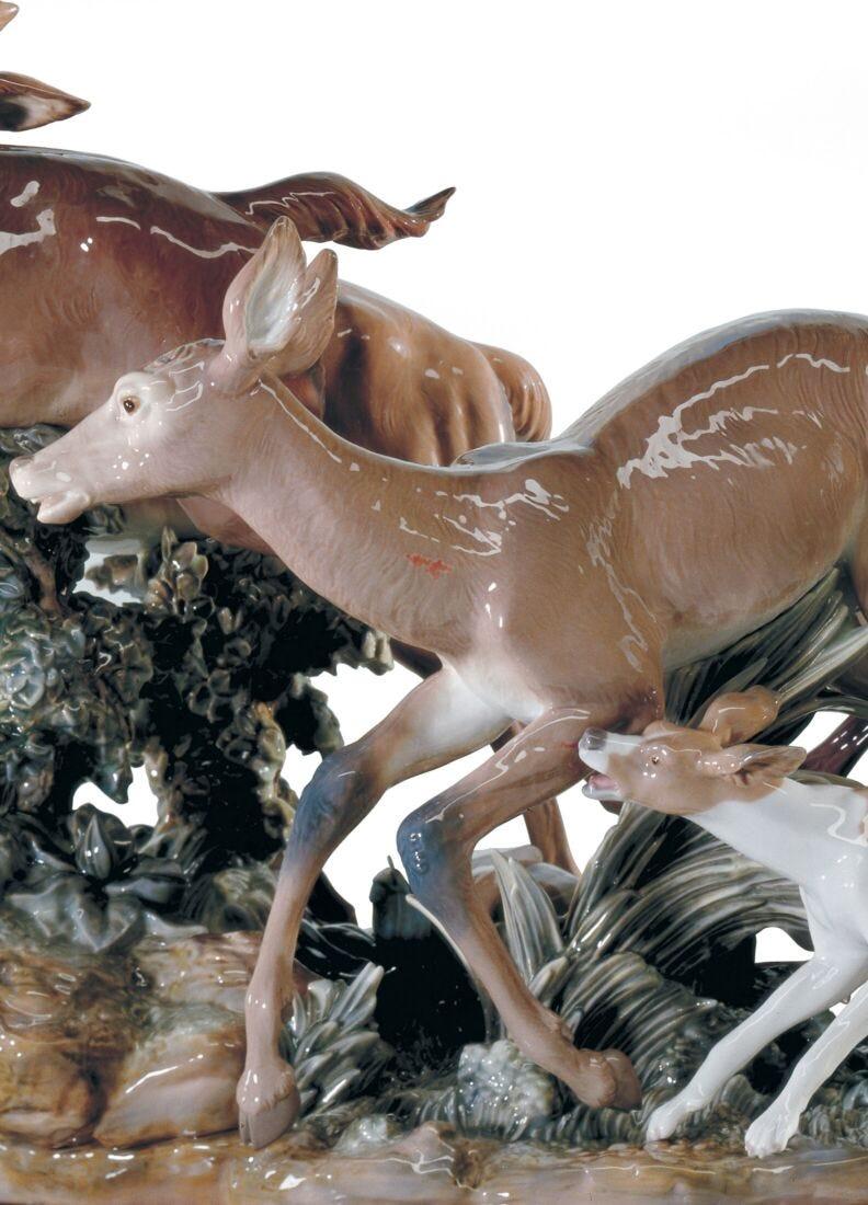 lladro Escultura Ciervos perseguidos. Serie limitada Rebajas de fábrica