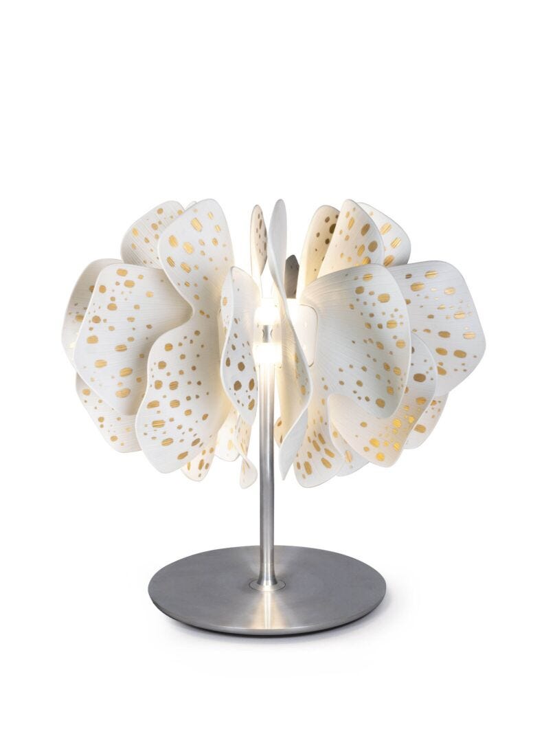 lladro Lámpara de mesa Nightbloom. Blanco y oro. (CE)