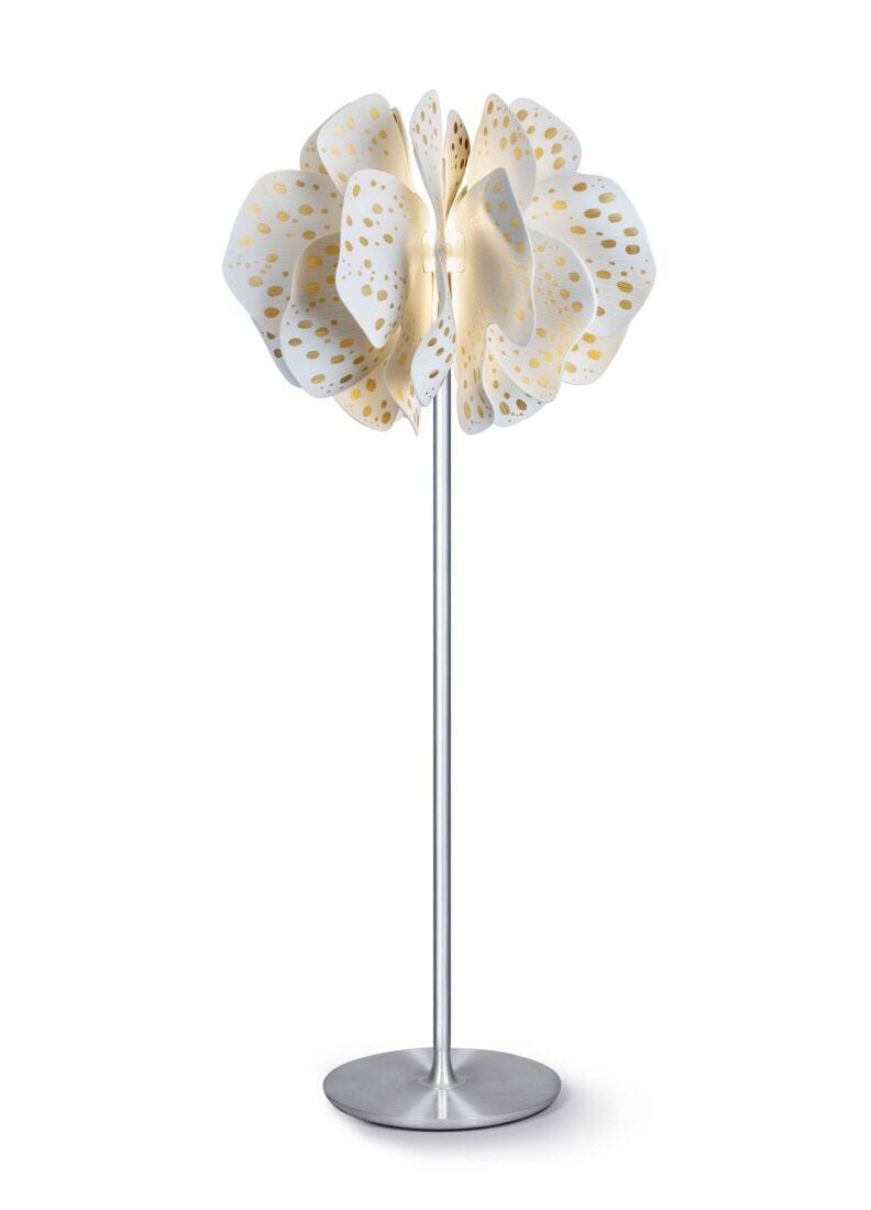 lladro Lámpara de pie Nightbloom. Blanco y oro. (CE)