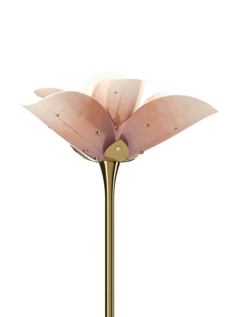 lladro Lámpara de pie Blossom - base madera. Rosa-oro (CE) Último día
