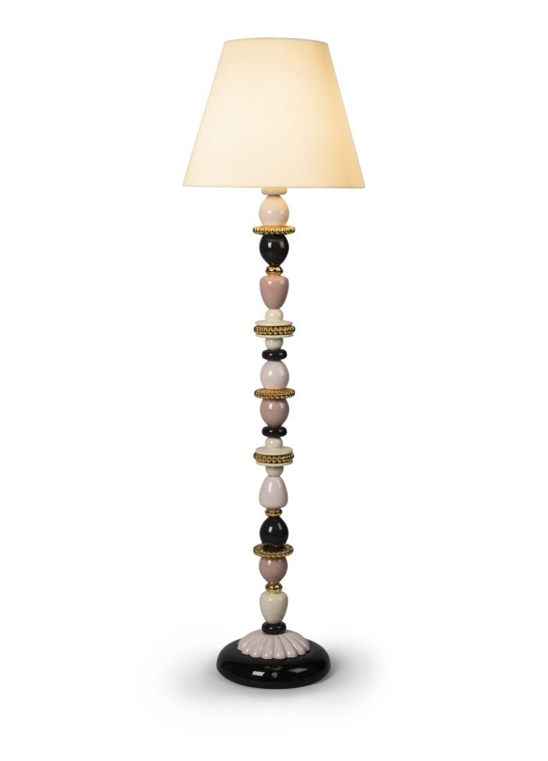 lladro Lámpara de pie Firefly. Rosa y oro. (CE)