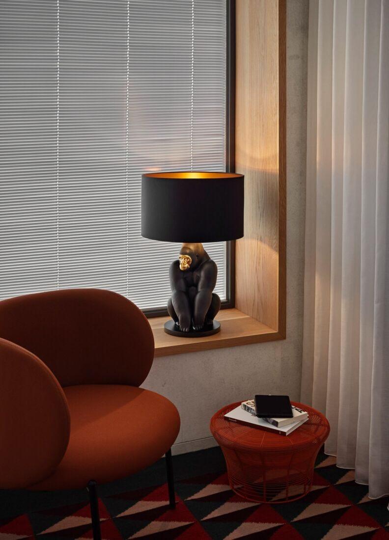 lladro Lámpara Gorila. Negro-dorado (CE) Ahorra y exporta
