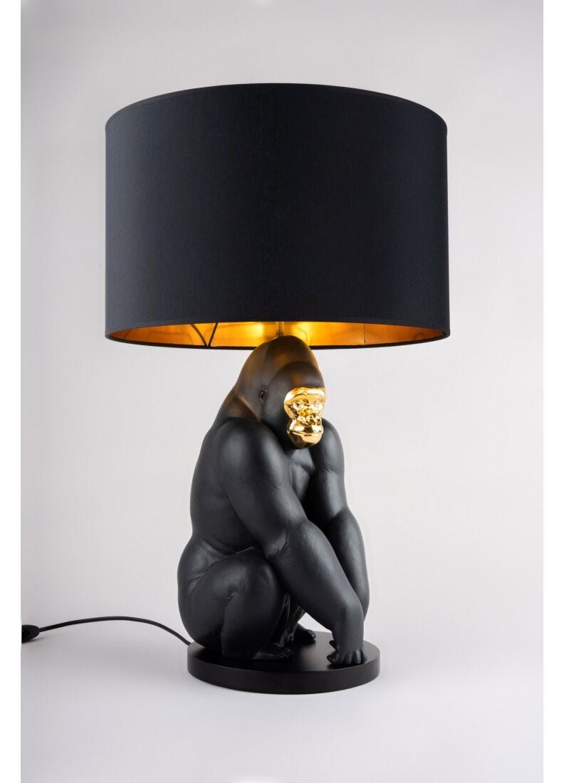 lladro Lámpara Gorila. Negro-dorado (CE) Ahorra y exporta