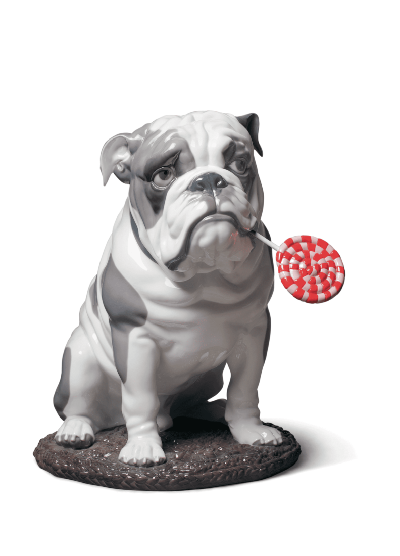 lladro Figura perro Bulldog con piruleta Venta caliente
