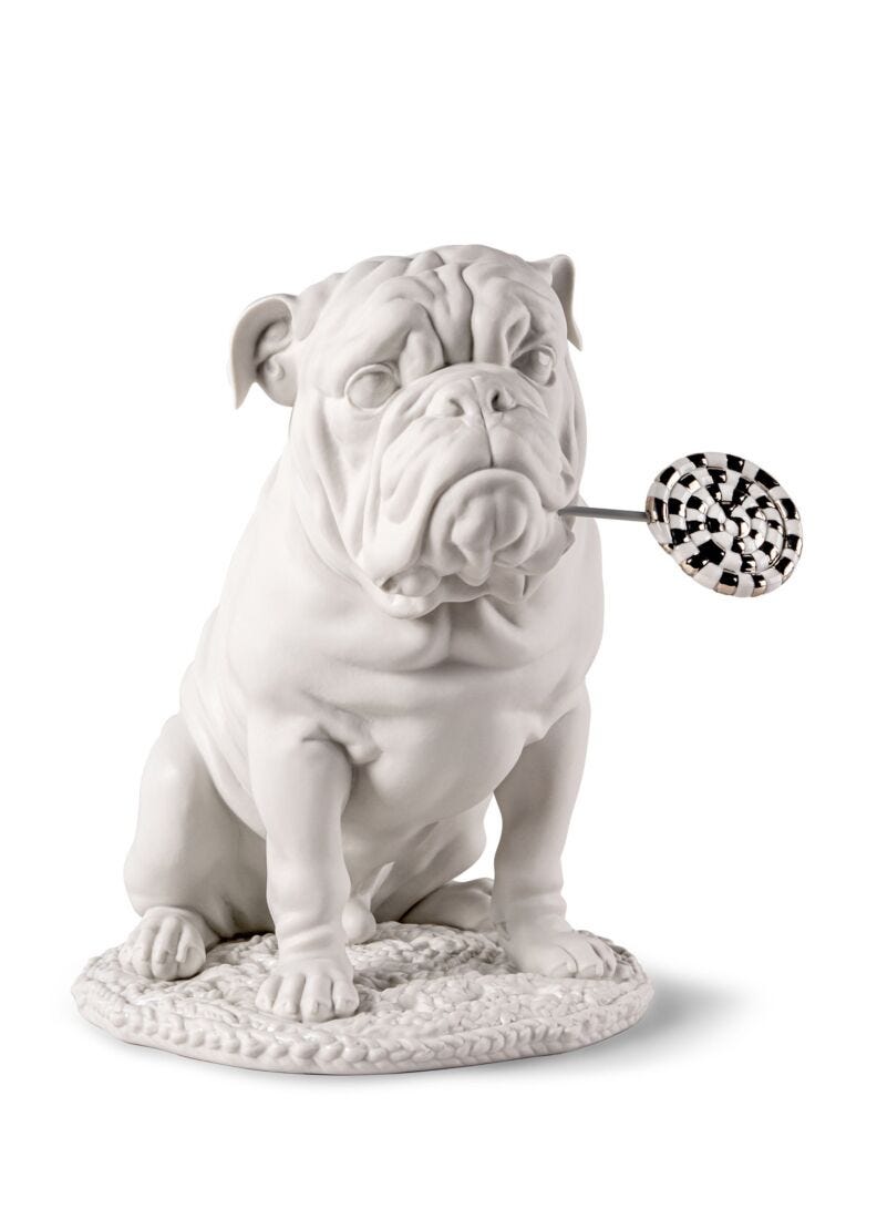 lladro Escultura Bulldog con piruleta. Re-Deco En oferta