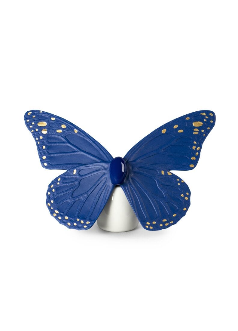 lladro Figura Mariposa. Lustre oro y azul Últimos 2 días