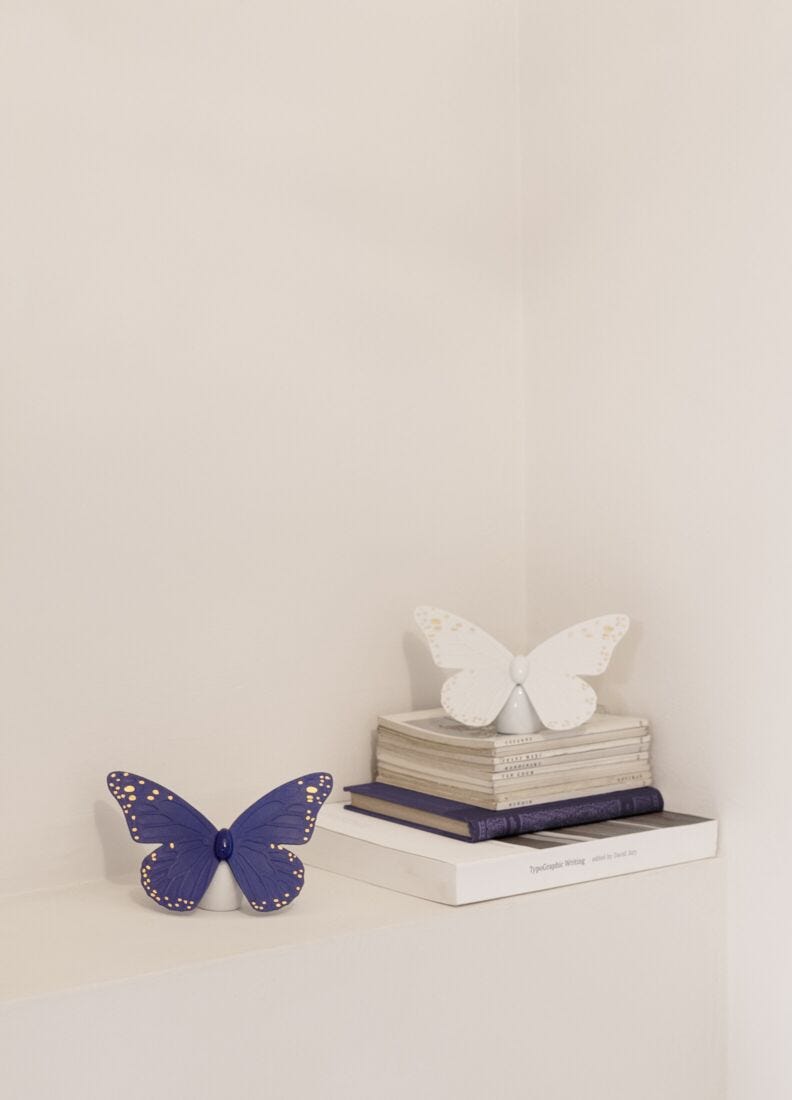 lladro Figura Mariposa. Lustre oro y azul Últimos 2 días