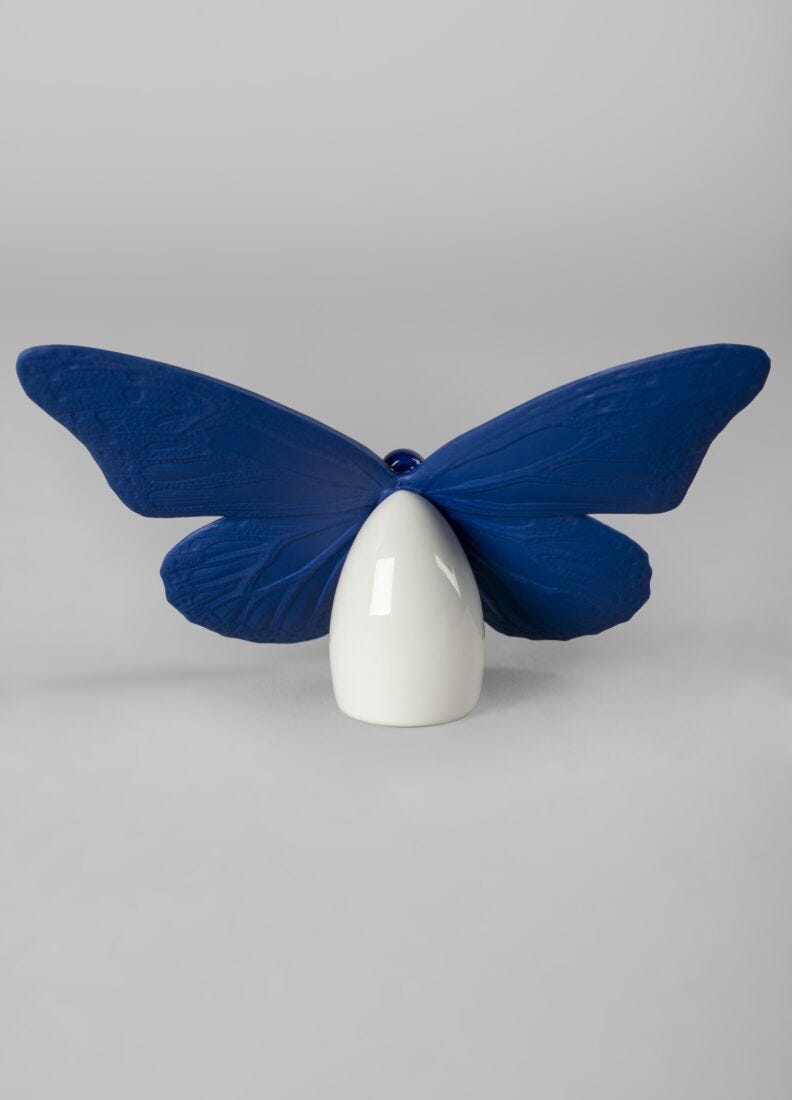 lladro Figura Mariposa. Lustre oro y azul Últimos 2 días