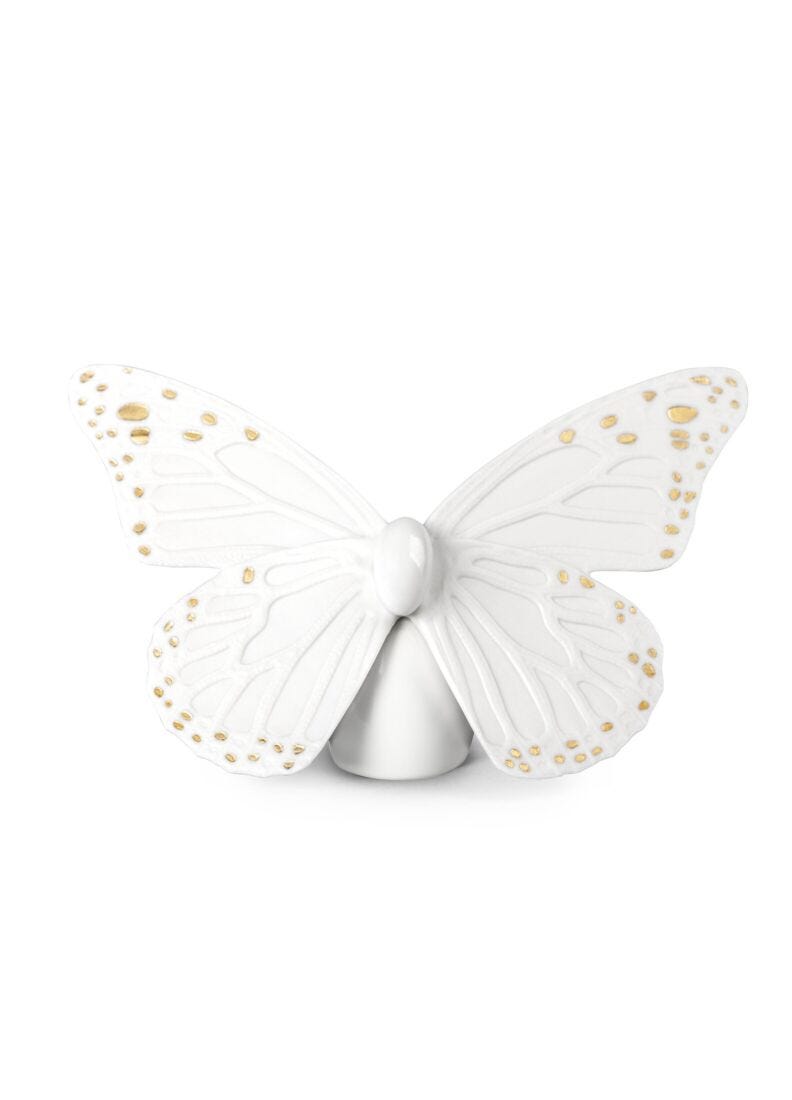 lladro Figura Mariposa. Lustre oro y blanco Último día