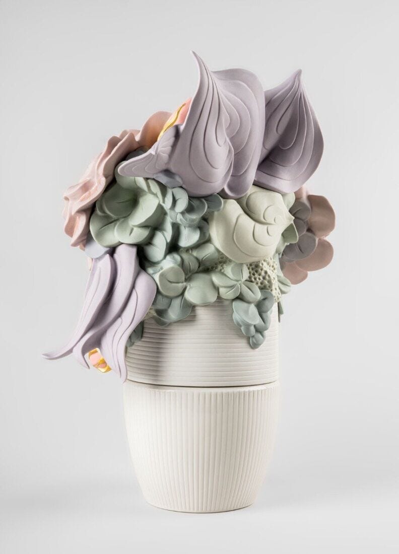 lladro Jarrón con flores. Rosa Solo queda un día