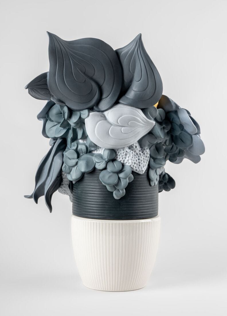 lladro Jarrón con flores. Azul Superdescuento