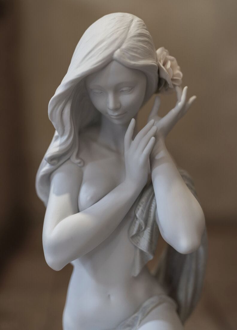 lladro Figura Mujer Cándida luz de luna. Blanco. Serie limitada Oferta exclusiva