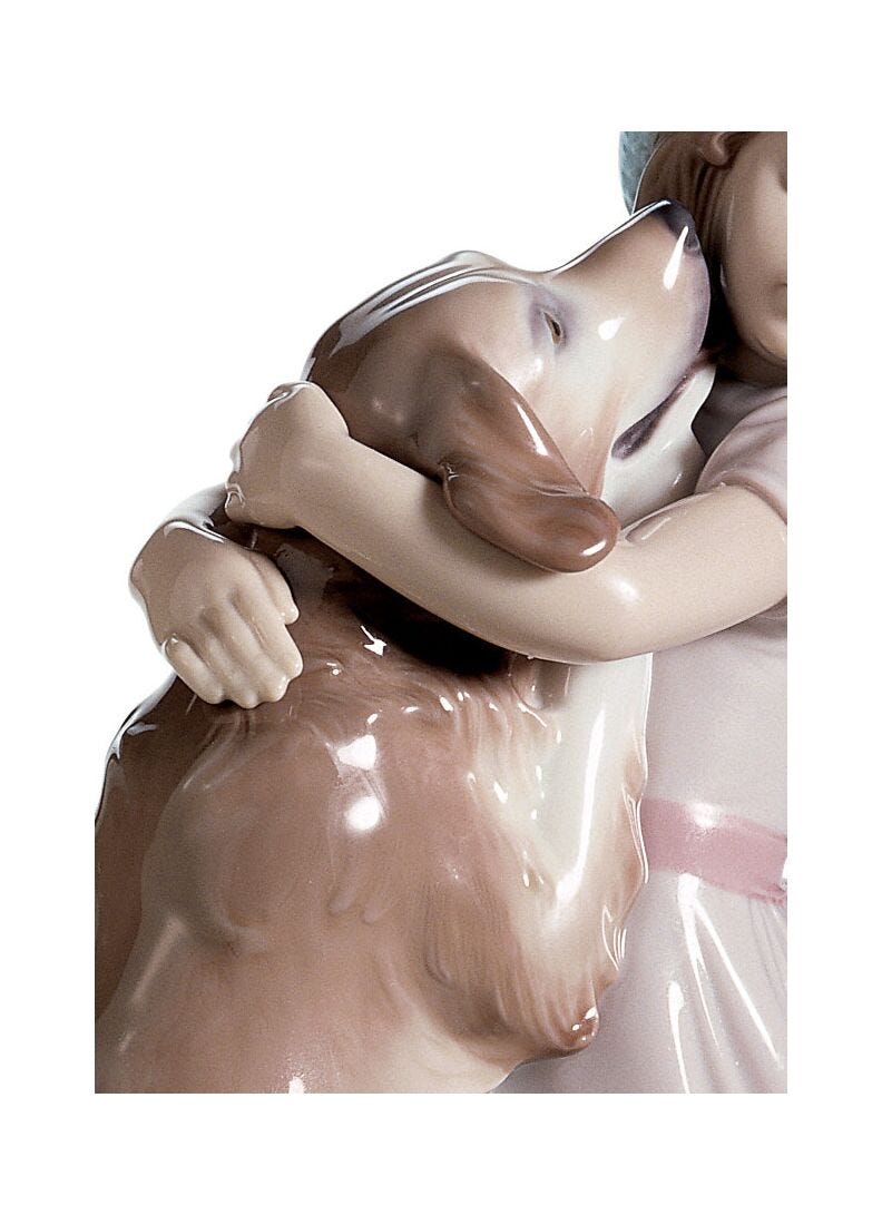 lladro Figura niña con perro Cariñosa bienvenida Gran oferta