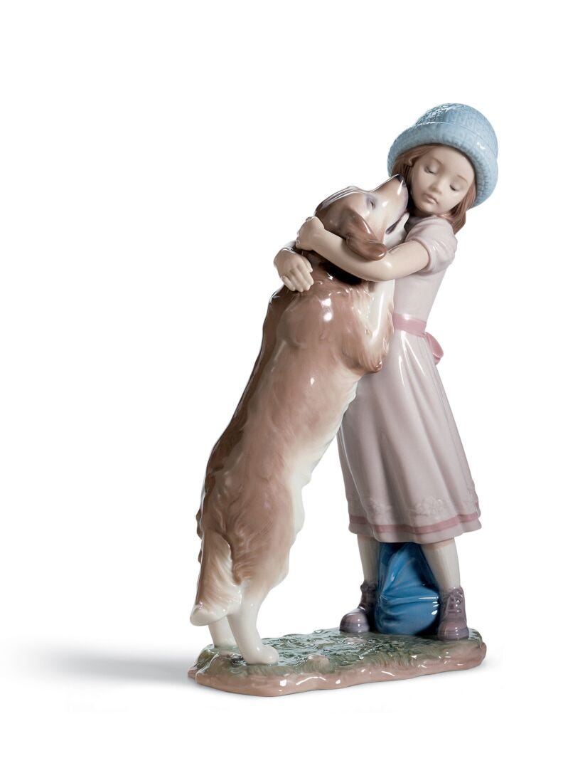 lladro Figura niña con perro Cariñosa bienvenida Gran oferta