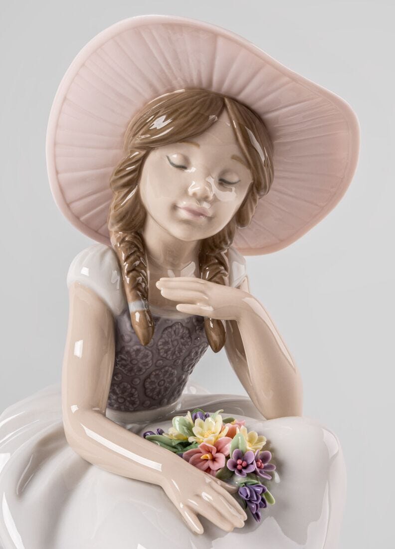 lladro Escultura niña Llegó la primavera Rebajas baratas