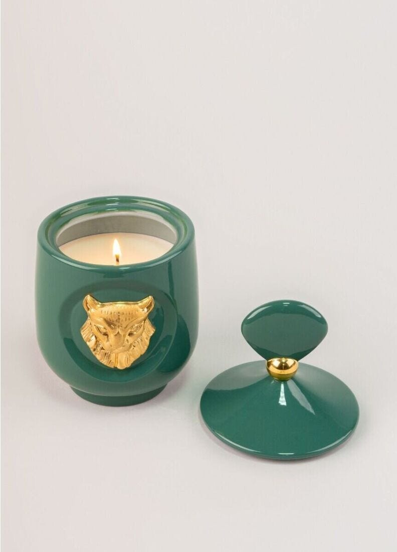 lladro Vela Lince Luxurious animals. Aroma Redwood fire Tienda