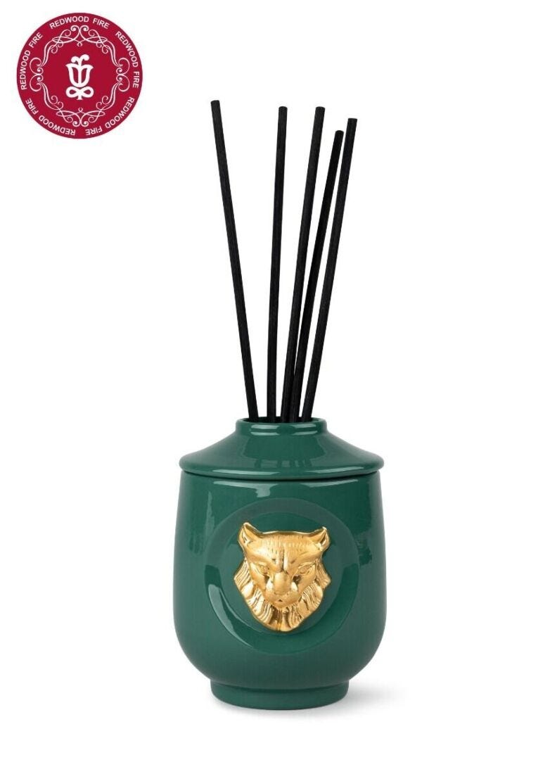 lladro Difusor perfume Lince Luxurious animals. Aroma Redwood fire