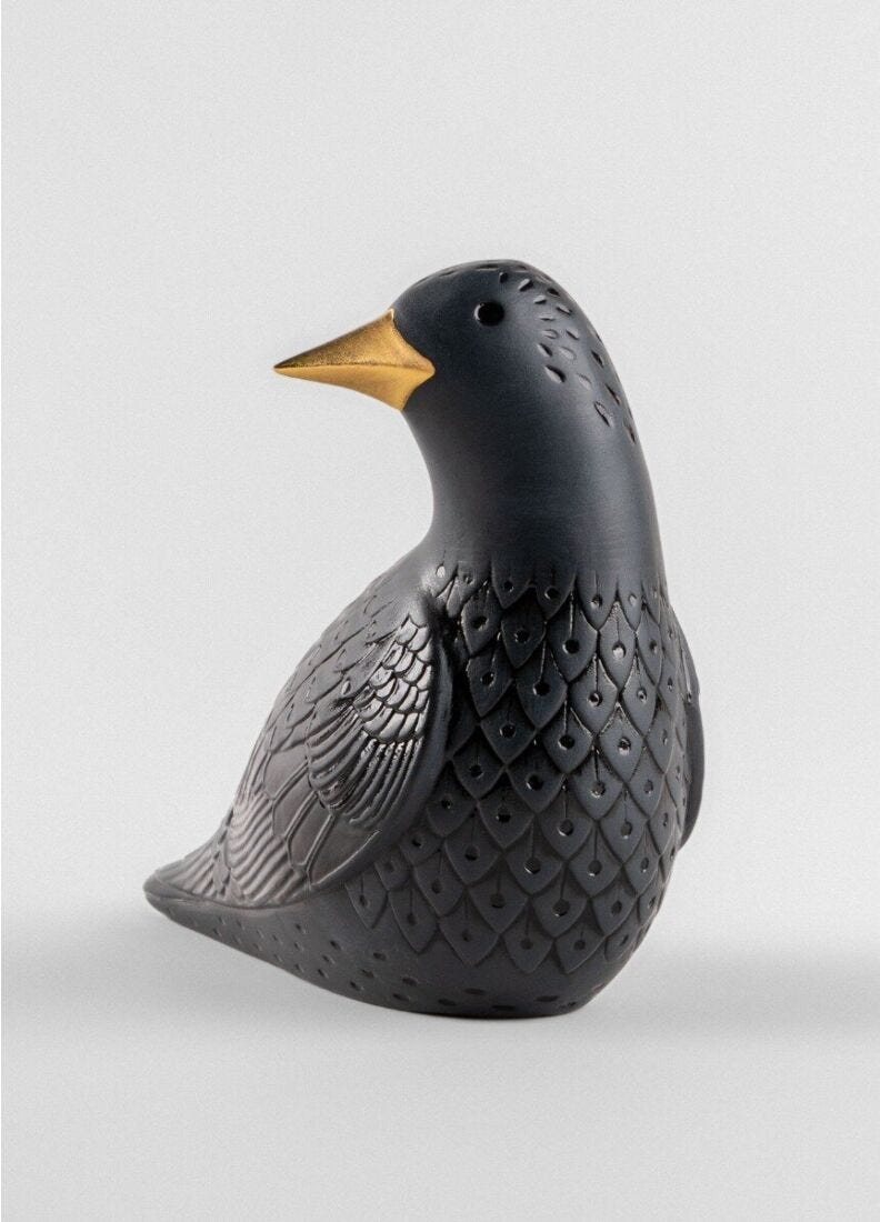 lladro Figura Estornino II. Negro Devoluciones gratuitas
