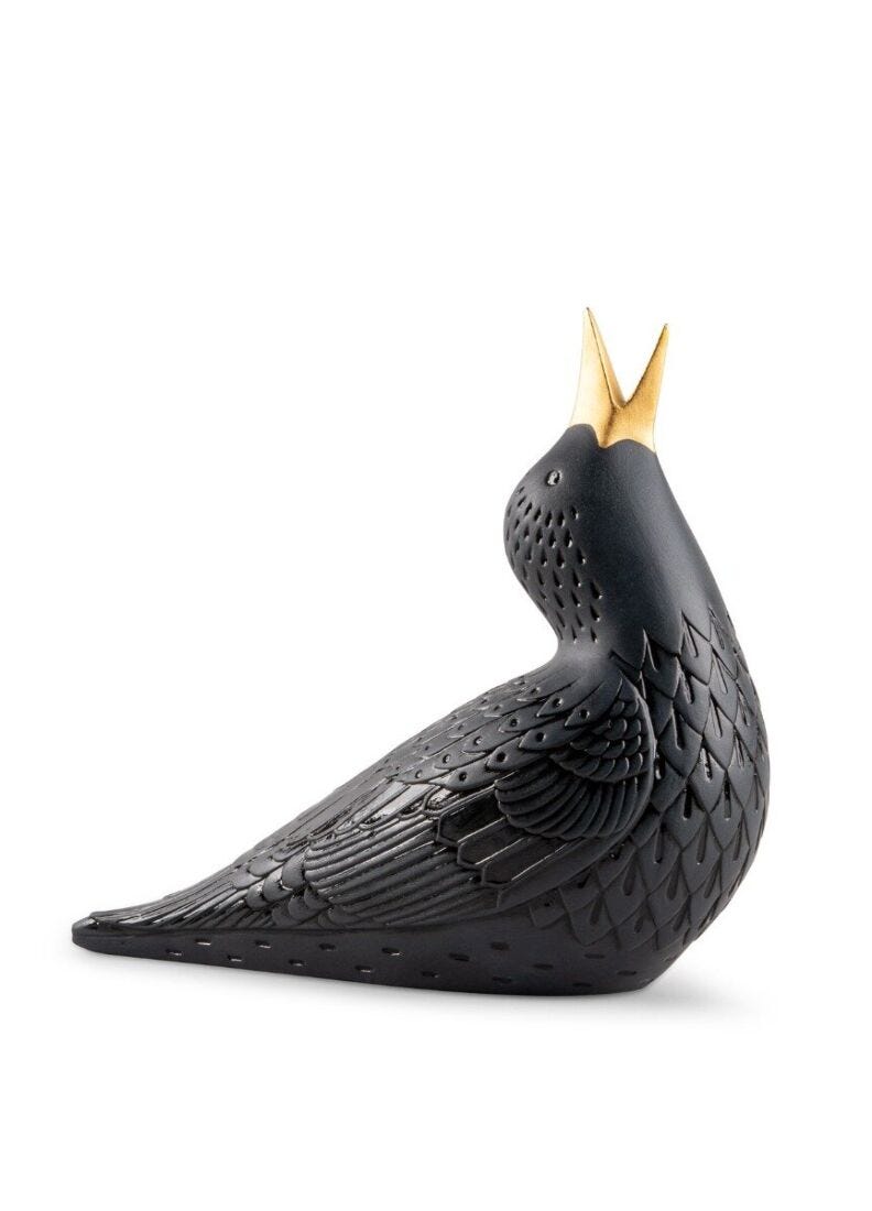 lladro Figura Estornino I. Negro