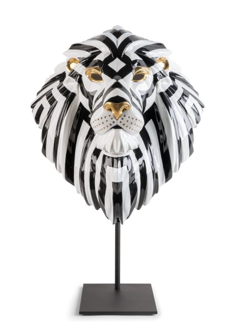lladro Máscara León. Negro-oro Outlet