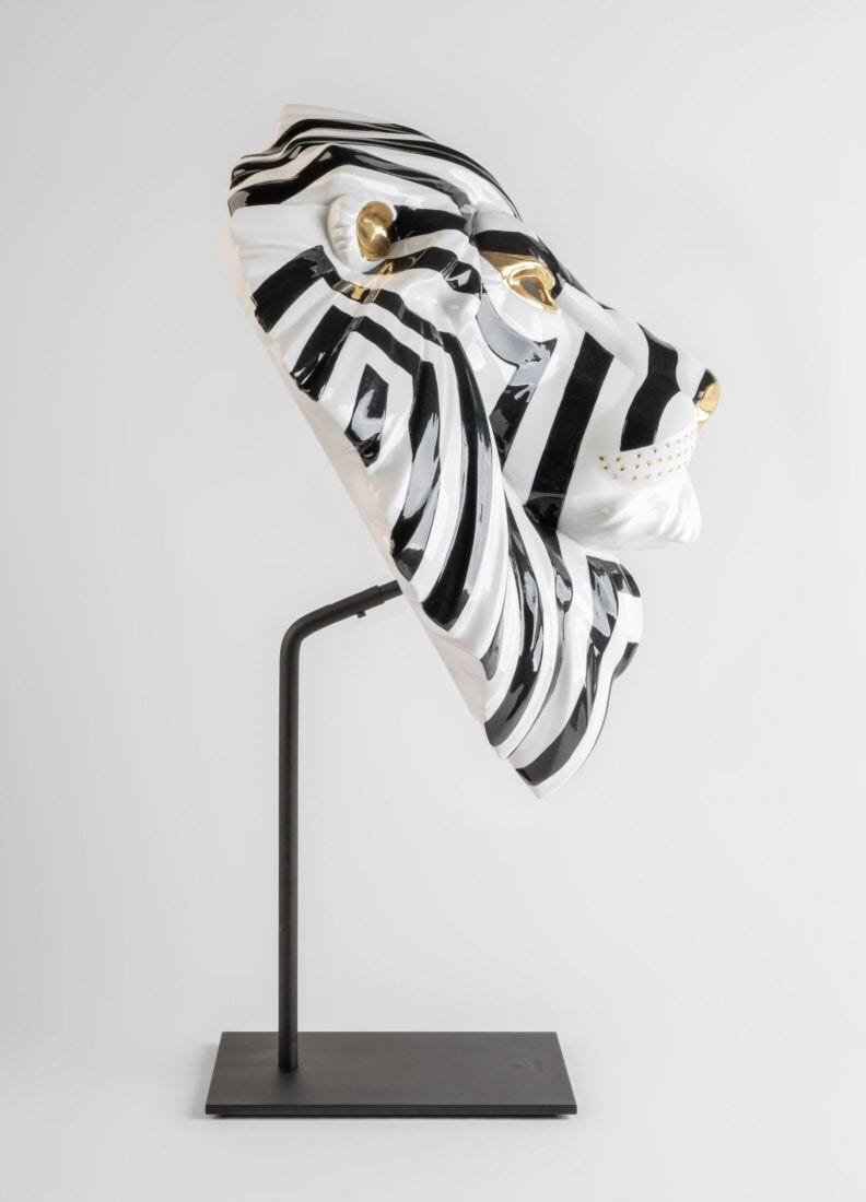lladro Máscara León. Negro-oro Outlet