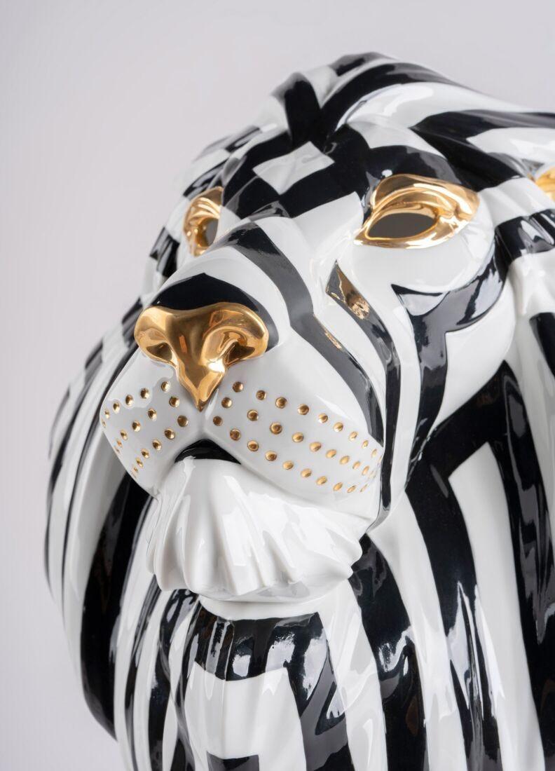lladro Máscara León. Negro-oro Outlet