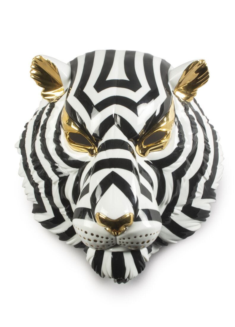 lladro Máscara Tigre. Negro y oro Outlet online