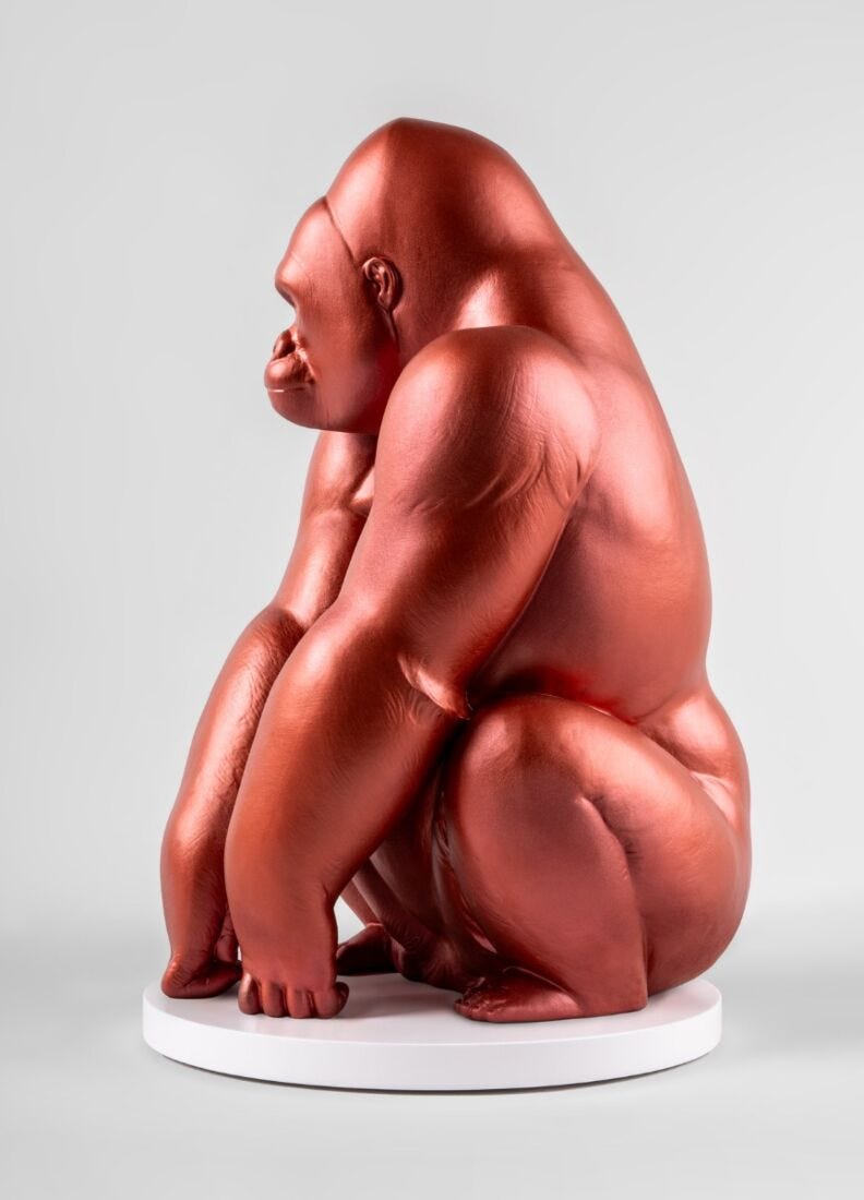 lladro Escultura Gorila. Rojo metalizado. Serie Limitada En oferta
