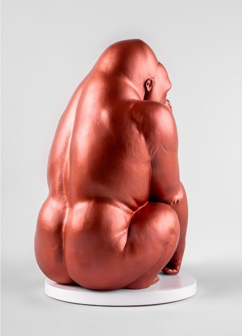 lladro Escultura Gorila. Rojo metalizado. Serie Limitada En oferta