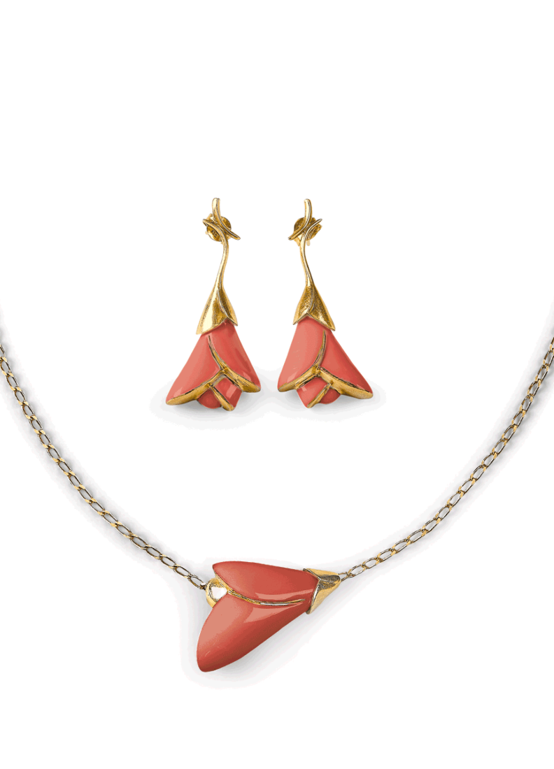 lladro Set Heliconia Coral 2 Piezas Tienda