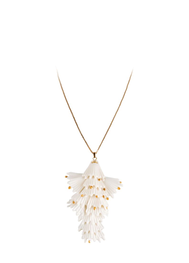 lladro Colgante alargado Actinia. Blanco y lustre oro COMPRAR AHORA
