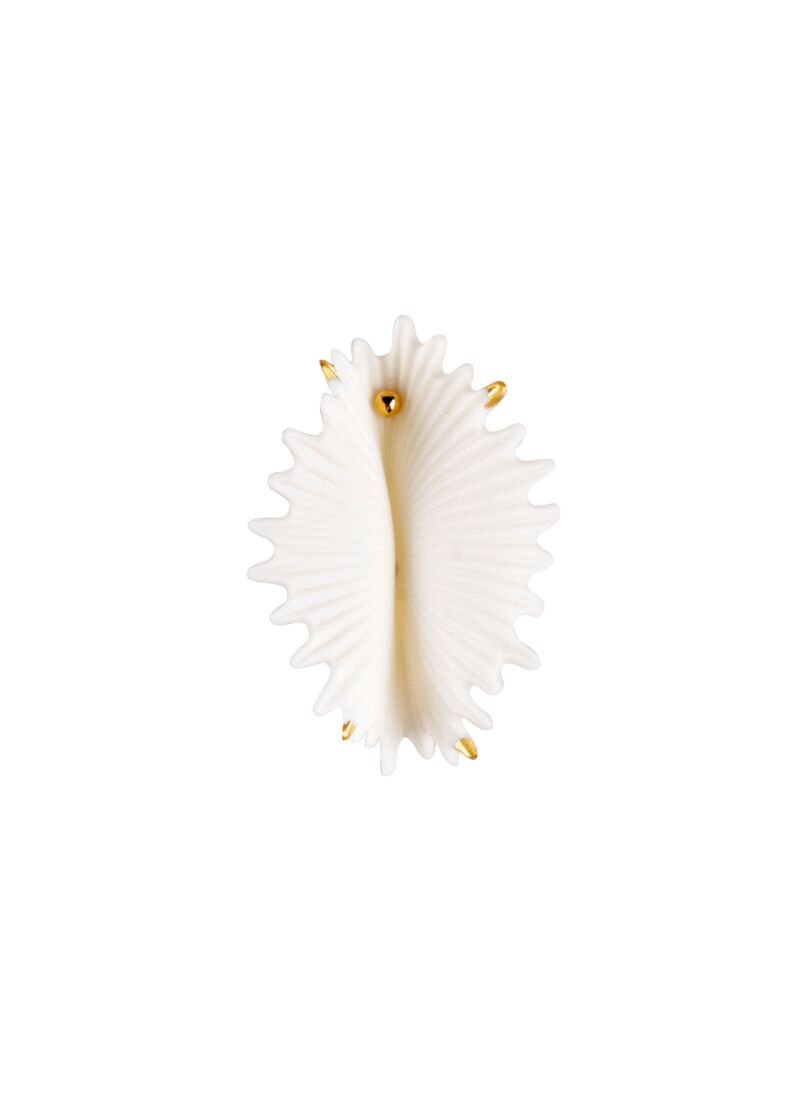lladro Pendiente grande Actinia. Blanco y lustre oro ÚLTIMAS EDICIONES