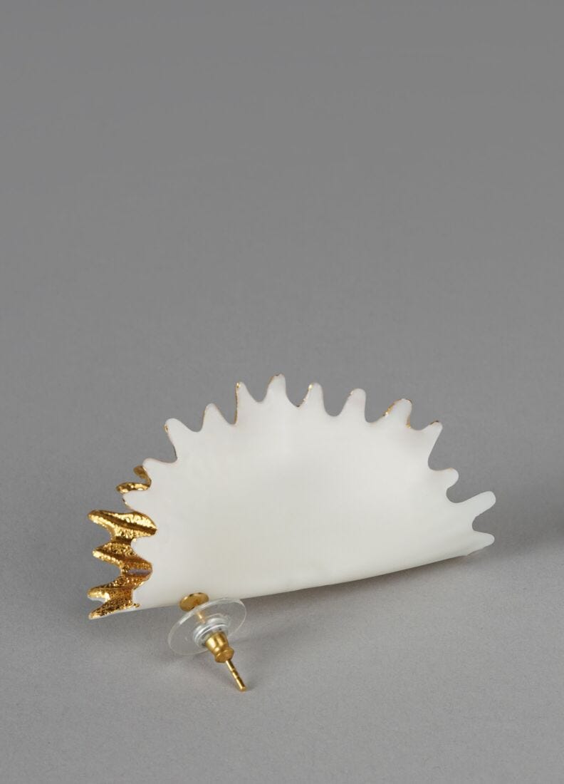 lladro Pendiente grande Actinia. Lustre oro Últimos 2 días