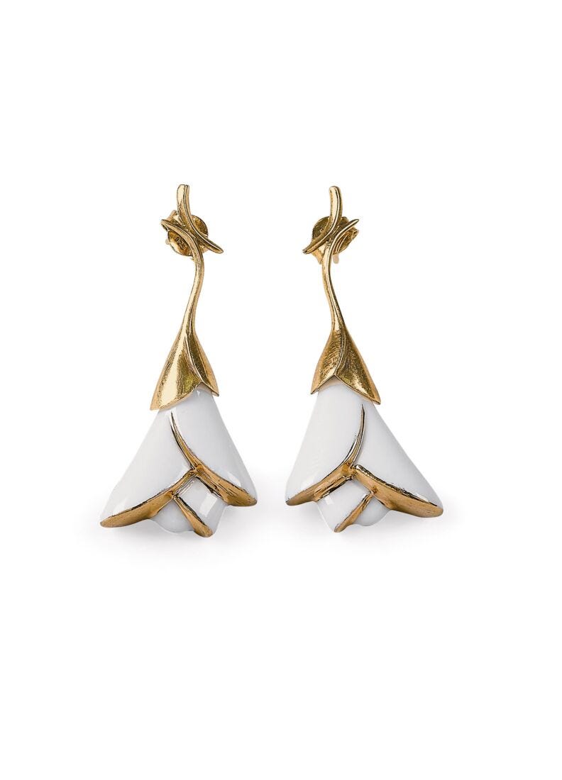 lladro Pendientes cortos Heliconia Venta caliente