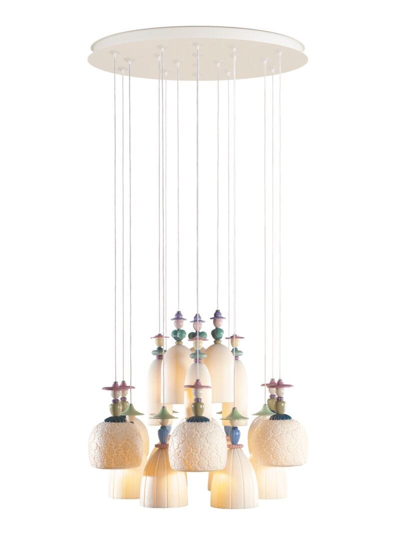 lladro Chandelier Mademoiselle Bailando sobre la arena 18 luces (CE/UK/CCC) Envío gratis