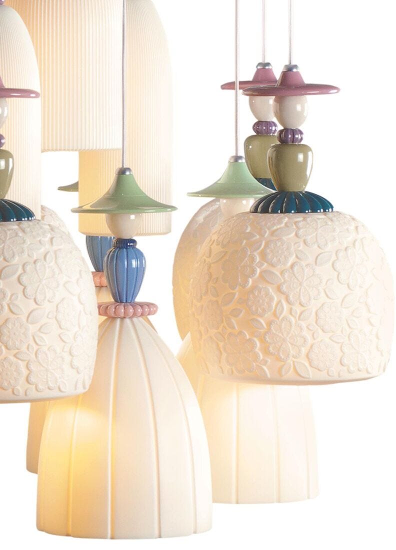 lladro Chandelier Mademoiselle Bailando sobre la arena 18 luces (CE/UK/CCC) Envío gratis