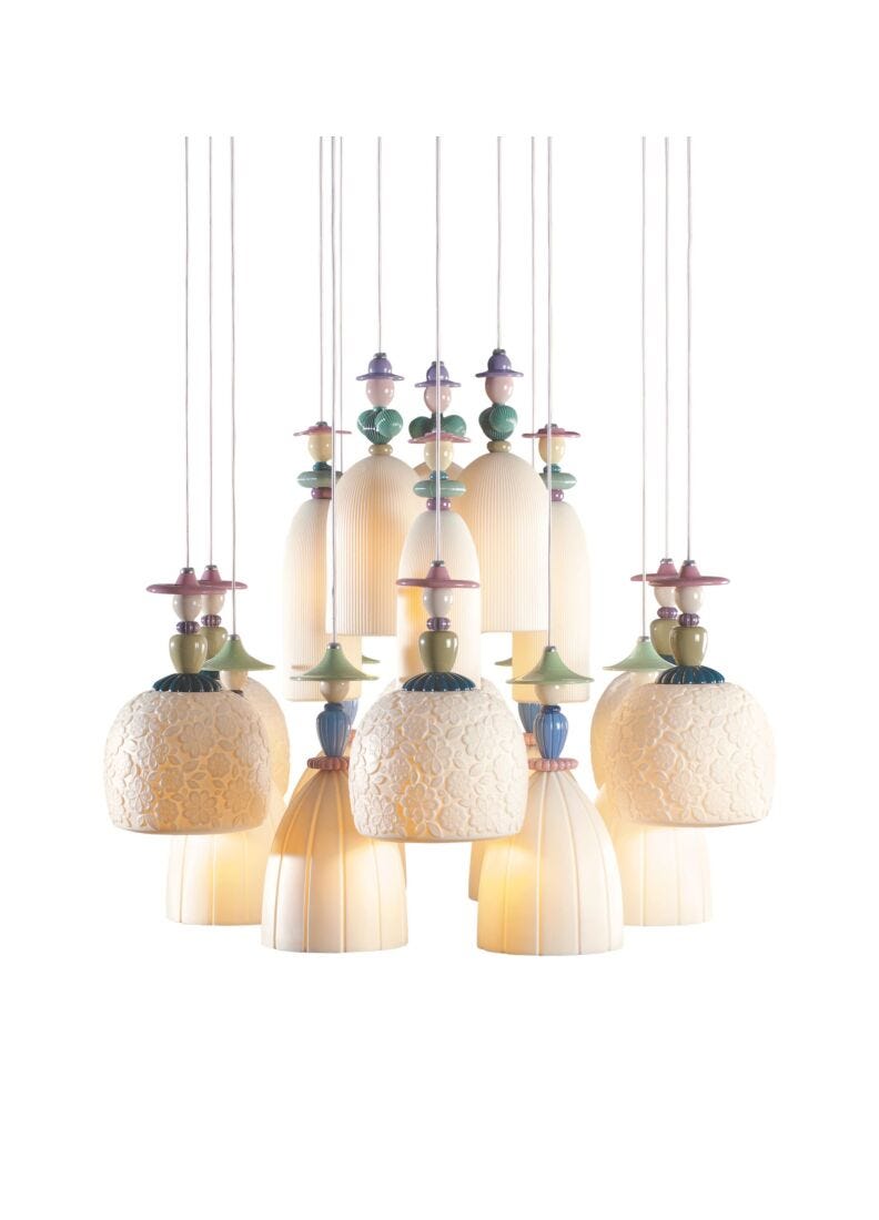 lladro Chandelier Mademoiselle Bailando sobre la arena 18 luces (CE/UK/CCC) Envío gratis
