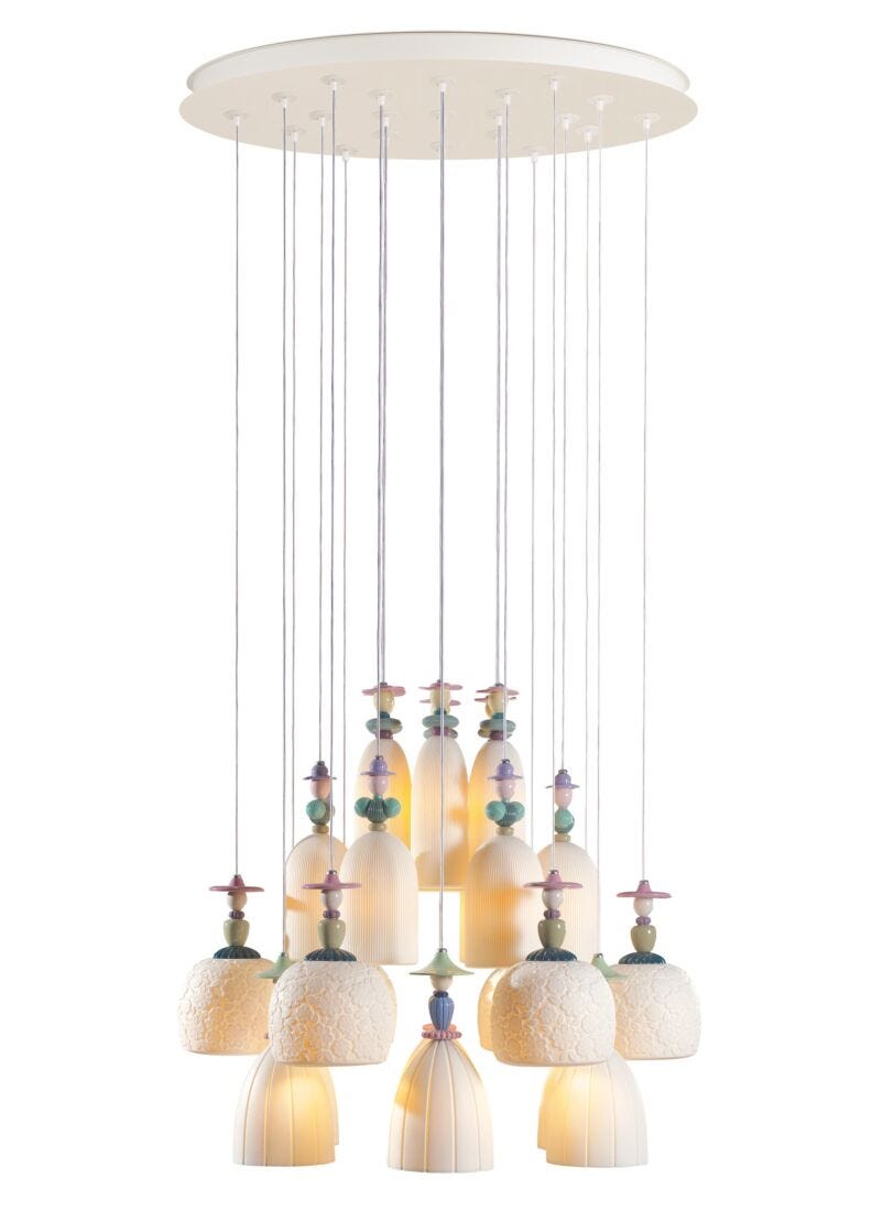 lladro Chandelier Mademoiselle Paseando entre azahar 24 luces (CE/UK/CCC) Últimos 3 días