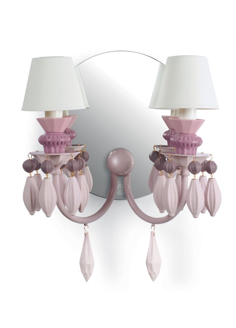lladro Aplique de luz Belle de Nuit 2 luces. Rosa (CE/UK/CCC)