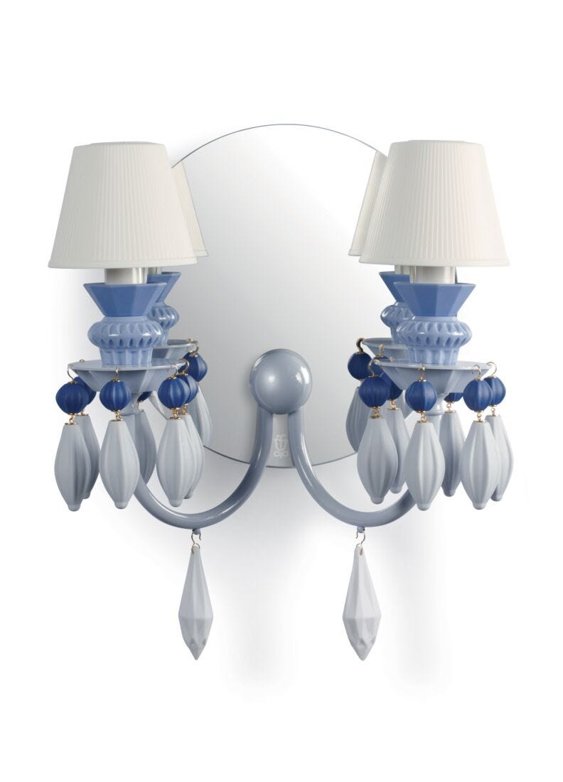 lladro Aplique de luz Belle de Nuit 2 luces. Azul (CE/UK/CCC)