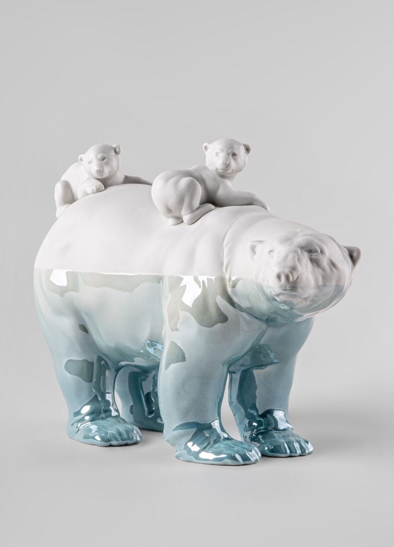 lladro Escultura Mamá osa y sus bebés - Underwater Rebajas de fin de temporada