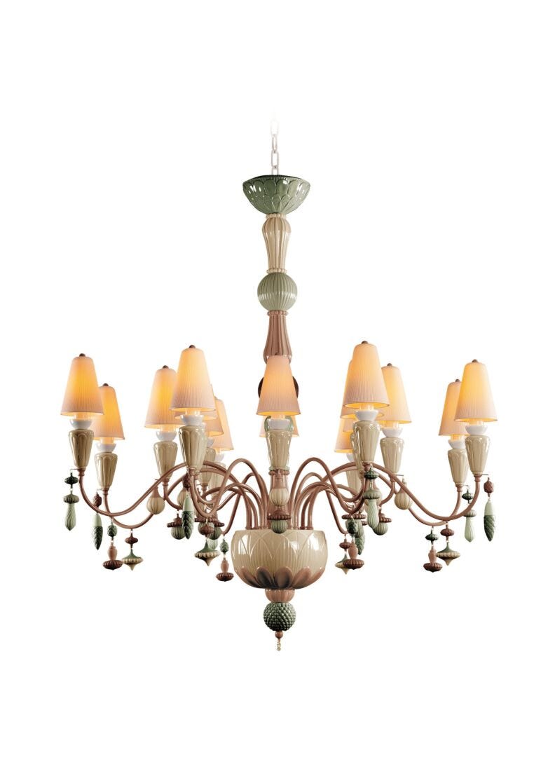 lladro Chandelier Ivy and Seed 16 luces. Mediano plano. Especias (CE/UK/CCC)